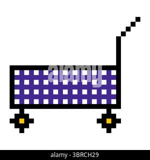 Trolley in pixel art style Stock Vector