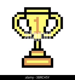 Trophy in pixel art style Stock Vector