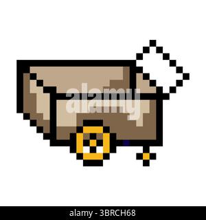 Trolley in pixel art style Stock Vector