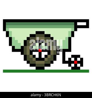 Trolley in pixel art style Stock Vector