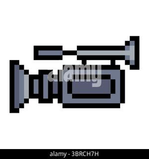 Digital video camera in pixel art style Stock Vector