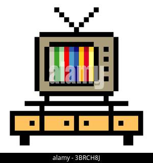 Television set in pixel art style Stock Vector