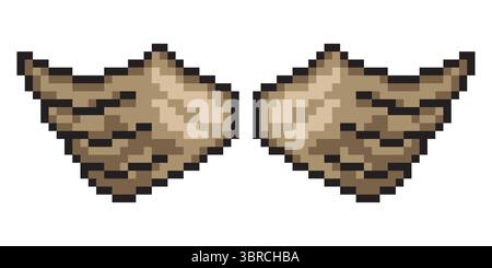 Wing with pixel art design Stock Vector
