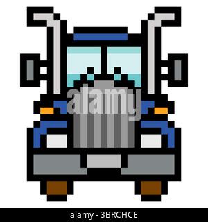 American truck front view pixel art Stock Vector