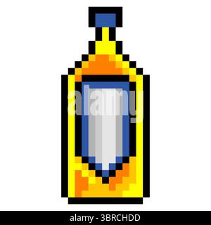 Vodca bottle in pixel art style Stock Vector