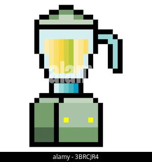 Blender in pixel art isolated on white background Stock Vector