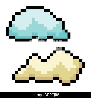 Clouds in pixel art style Stock Vector