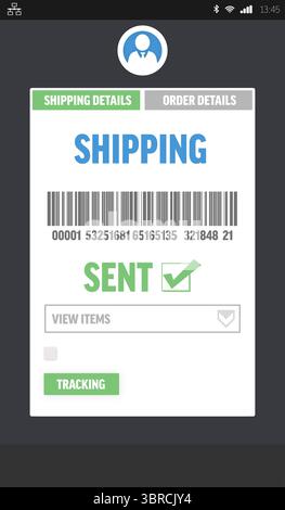 Status of shipping details Stock Photo - Alamy