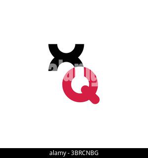 Minimalist XQ QX Power button  Monogram Icon Logo for Timeless Branding Stock Vector