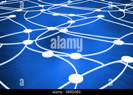 Shiny dots connected with lines Stock Photo