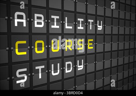 Course buzzwords on black mechanical board Stock Photo