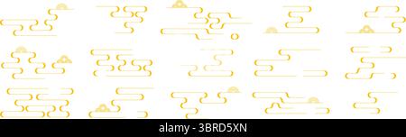 Traditional Japanese and Chinese cloud motifs. Asian ornamental patterns. Vector illustration Stock Vector