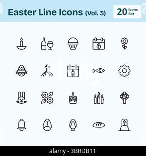 Easter Line Icons (Vol. 3) Stock Vector