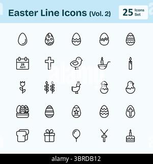 Easter Line Icons (Vol. 2) Stock Vector