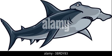 Illustration of Big Hammerhead Shark Stock Vector