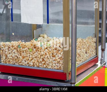 Ready popcorn in popcorn machine Stock Photo