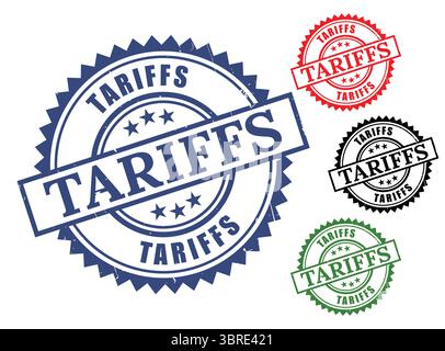 A International Trade Tax Stamps, Grunge Rubber Duty Seal Vector Pack Stock Vector