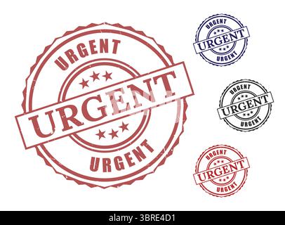 A High Priority Rubber Stamps, Urgent Message Vector Label Set Stock Vector