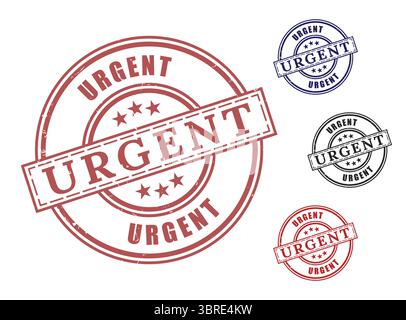 A Immediate Action Required Stamps, Urgent Grunge Label Vector Icons Stock Vector