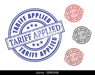 A Import Regulation Approved Stamps, Grunge Rubber Tariff Label Set Stock Vector