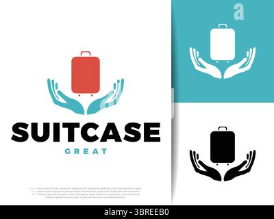 Flat caring travel suitcase icon with heart symbol, perfect for tourism apps, luggage branding, airport guides, vacation themes, or travel websites. C Stock Vector