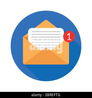 Message or email Notification Isolated on White Background Stock Vector
