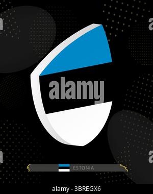 estonia flag shield emblem with blue black white heraldic national ...