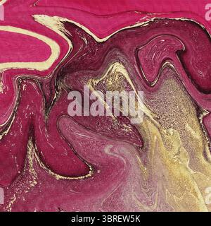 Abstract pink and gold marble texture creates a luxurious background Stock Vector