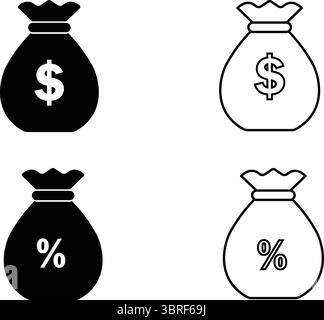 Money bag icons Stock Vector