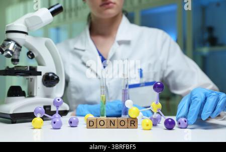 Research Lab using Donor Concepts and advanced Microscopy Tools for various analyses Stock Photo