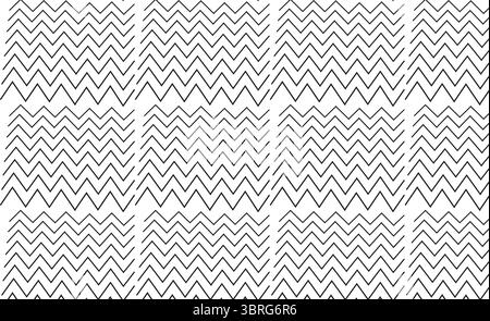Minimalistic Black and White Zigzag Checkmark Seamless Pattern for Trendy Vector Design Stock Vector
