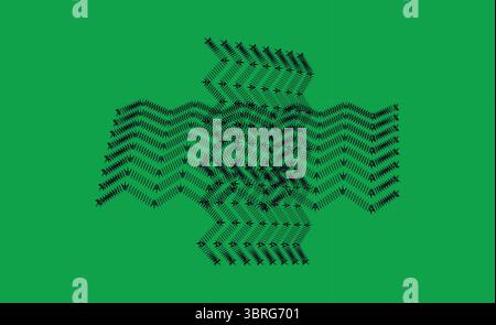 Green Background Optical Illusion Abstract Check Mark Zigzag Vector for Creative Design Stock Vector