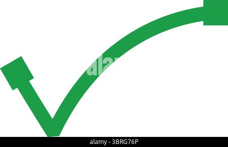 Large Curved Check Mark Symbol with Sharp Edges for Highlight, Approval and Valid Vector Stock Vector