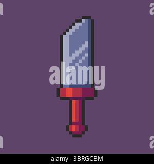 Pixel art Game Sword asset design Stock Vector