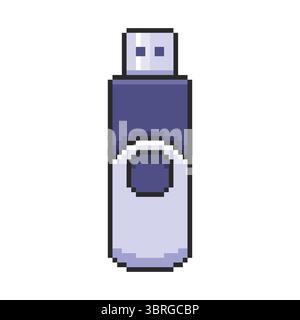 Pixel art Flash Drive game asset design Stock Vector