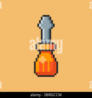 Pixel art screwdriver game asset design Stock Vector
