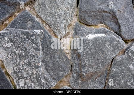 Close-up of rough stones displaying intricate textures and earthy tones. Stock Photo