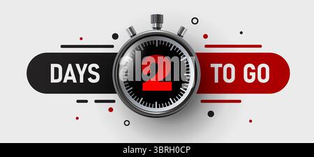 2 Days to go. Countdown discounts and sale time. Days left sign, label. Vector illustration Stock Vector