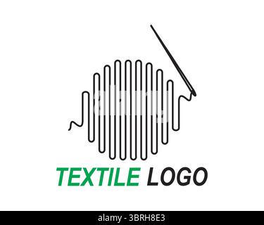 Textile with Needle Logo Vector Art Stock Vector