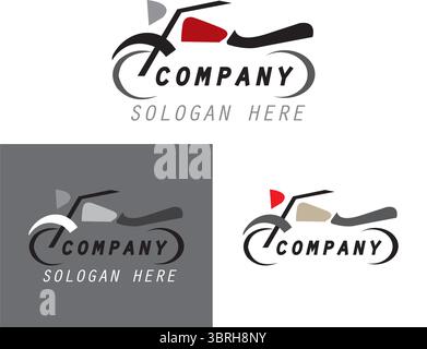 Motorbike Logo Design – Modern Motorcycle Symbol for Automotive and Racing Brands Stock Vector