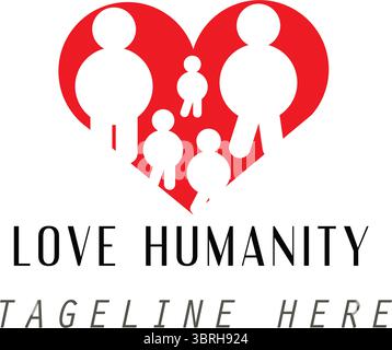 Love Humanity Logo Vector Design Stock Vector