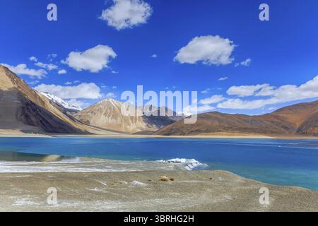 View of Pangong Lake in Leh, Ladakh Region, India Stock Photo