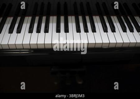 Piano keyboard background with selective focus Stock Photo