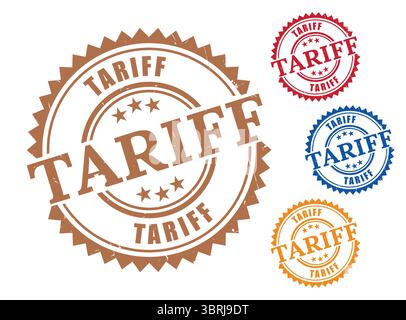 A International Trade Tax Stamp Pack, Grunge Customs Duty Vector Set Stock Vector