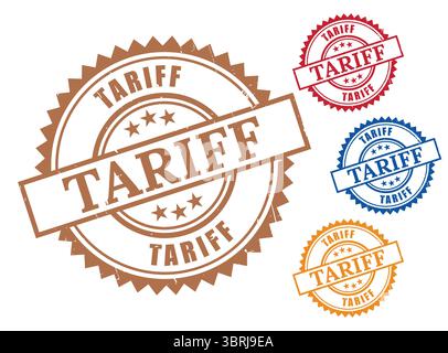 A Grunge Rubber Customs Stamp Set, Import Tariff and Tax Vector Labels Stock Vector