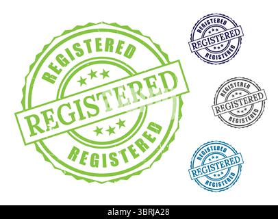 A Registration Approved Stamp Collection, Grunge Rubber Official Icons Stock Vector