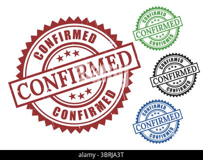 A Document Confirmation Stamp Pack, Grunge Approved Vector Set Stock Vector