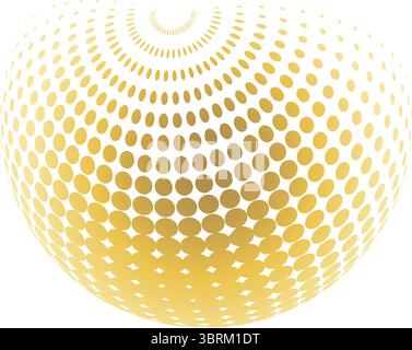 Contemporary set of halftone rounded 3d figures. Stock Vector