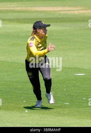 Cardiff,UK, 13 Jul 2025 Prarthana Reddy of Gloucester bowls during the ...
