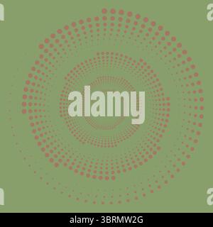 Circle mocha mousse dots on tendril background. Abstract background. Optical illusion backdrop. Geometric minimalist art. Design element for frame Stock Vector